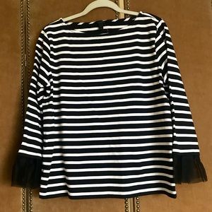 J.Crew Tulle Cuffed Stripe T-shirt